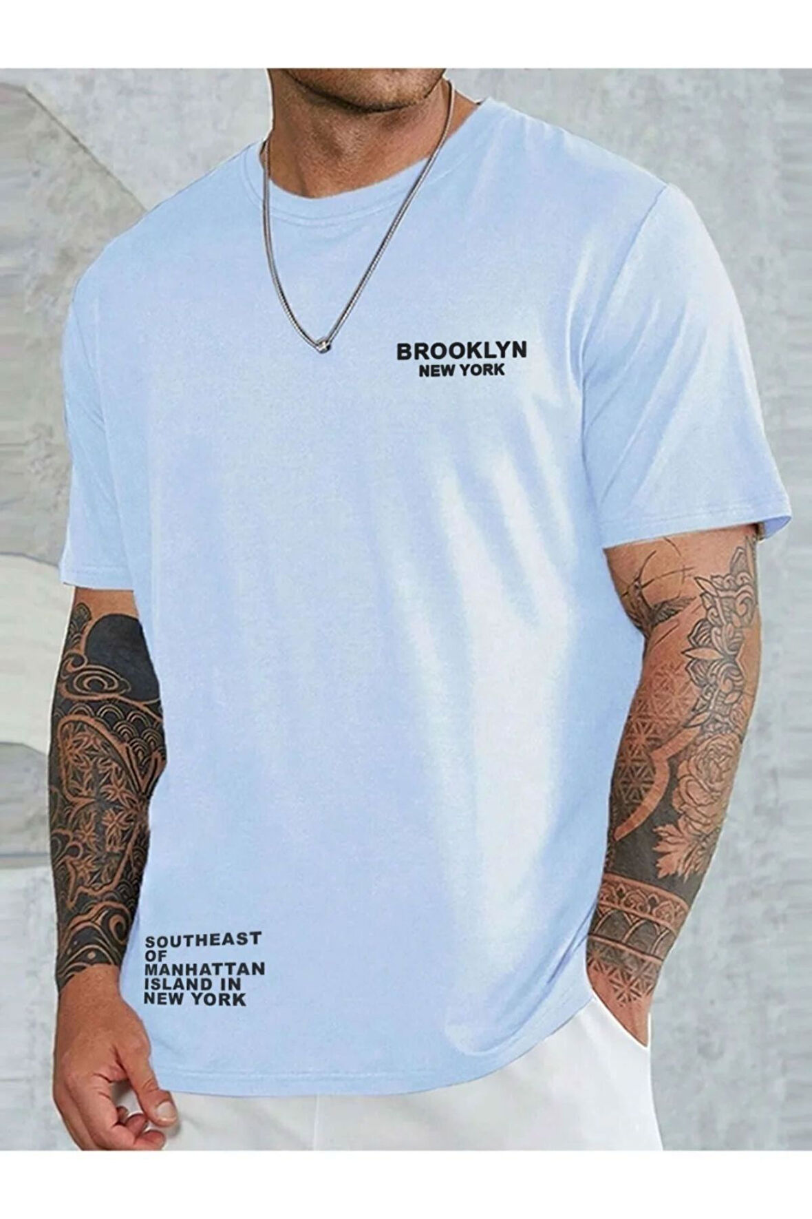 Erkek Brooklyn Ny Baskılı Tshirt