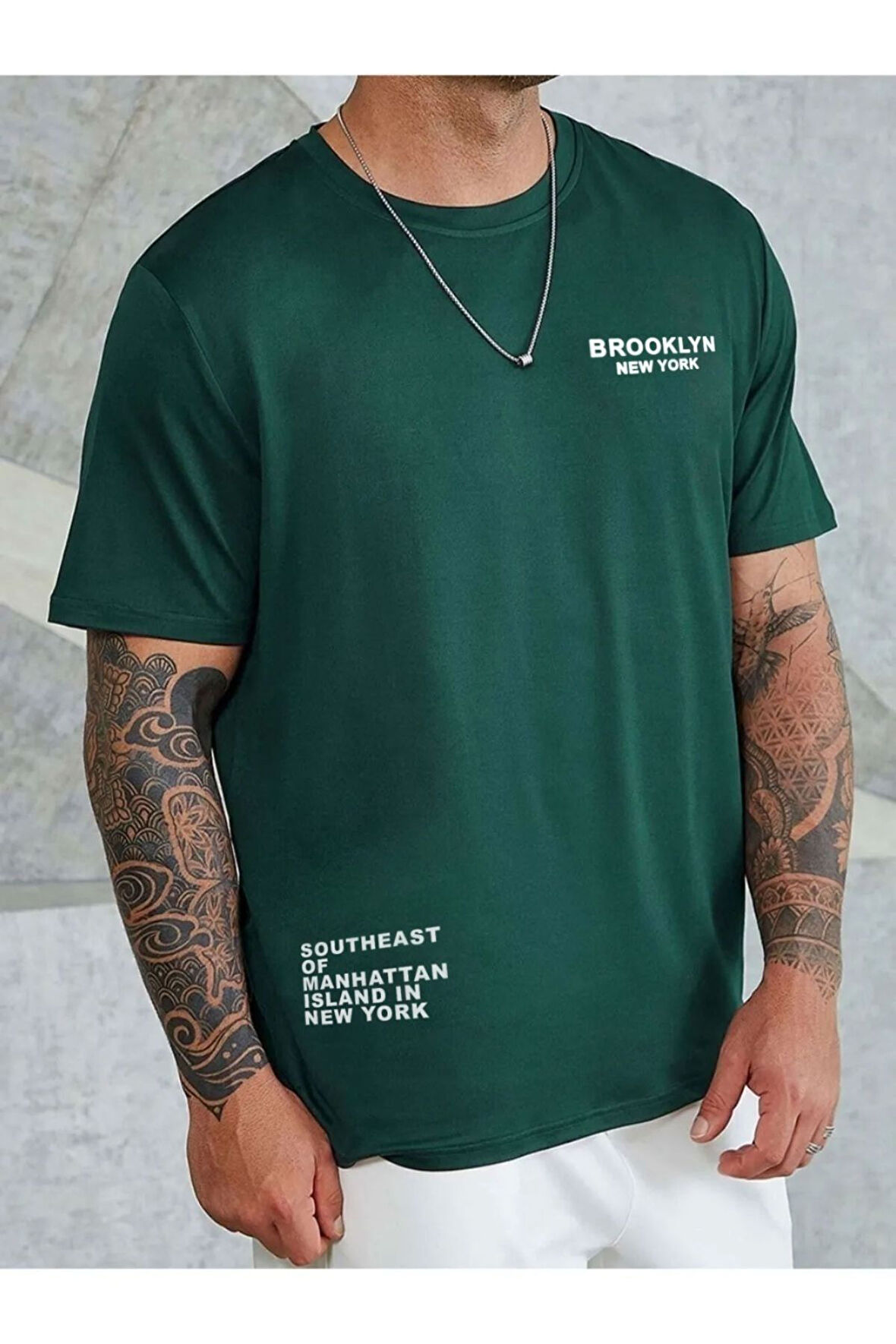 Erkek Brooklyn Ny Baskılı Tshirt