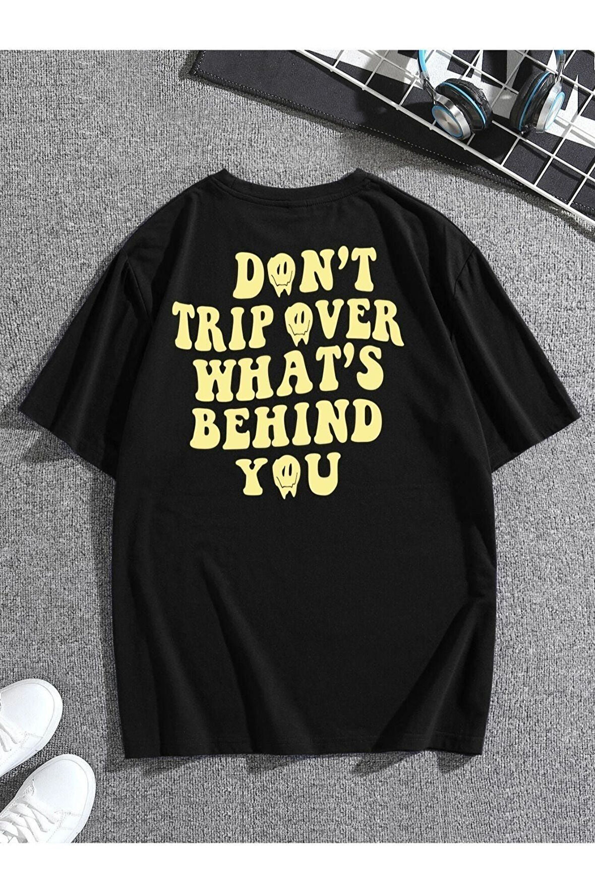 Unisex Don't Sırt Baskılı Oversize T-shirt
