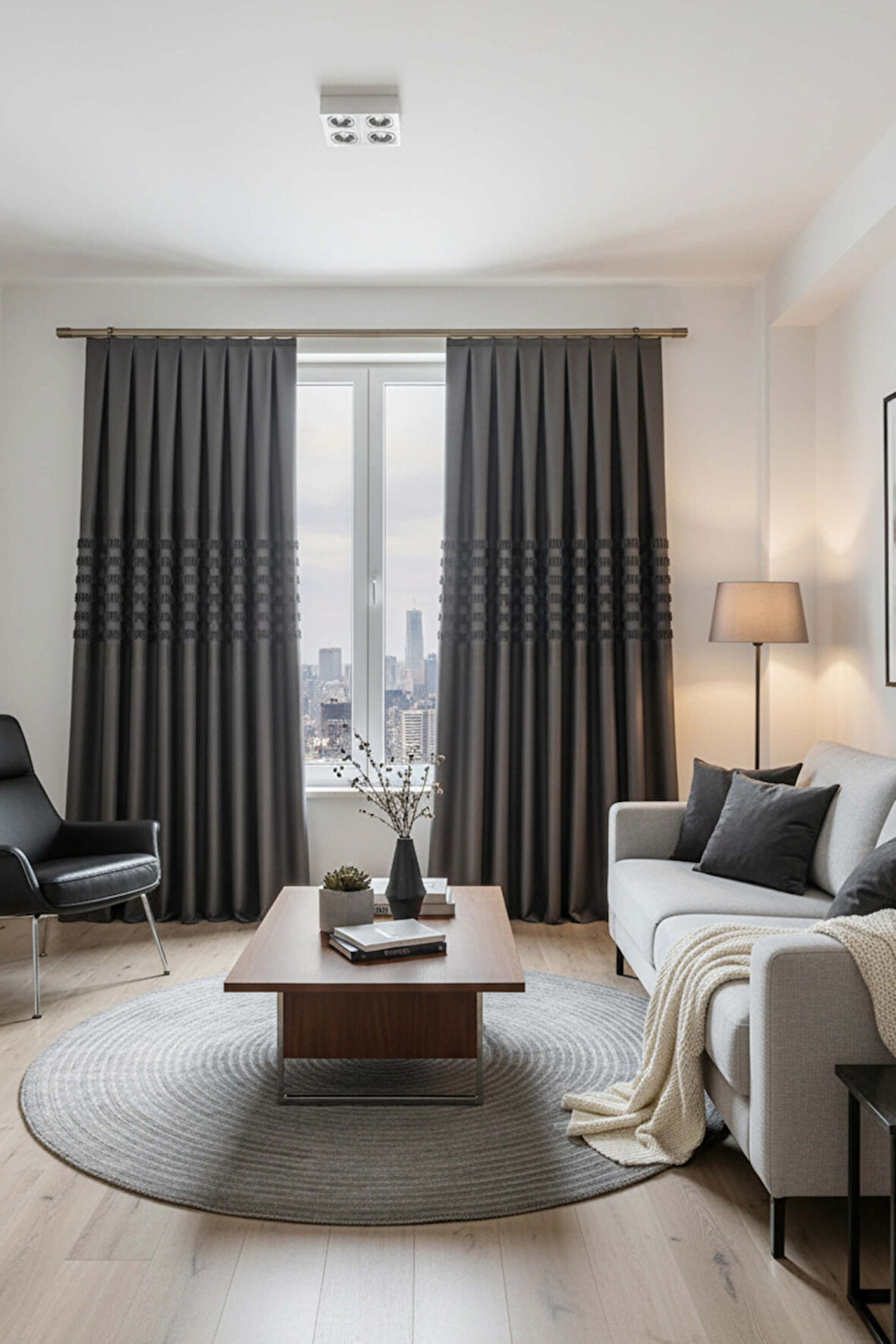 Alvin Pano Fon Perde 1x3 Sık Pile Tek Kanat - Bohem ve İskandinav Mobilya Desenlerine Uyumlu