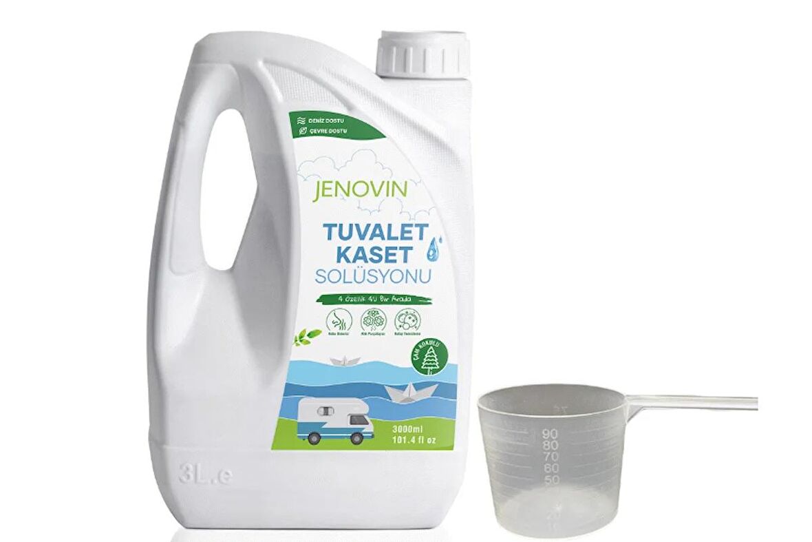 Ölçek Hediyeli - Doğa Dostu Çam Aromalı Karavan Wc Kimyasalı 3 L