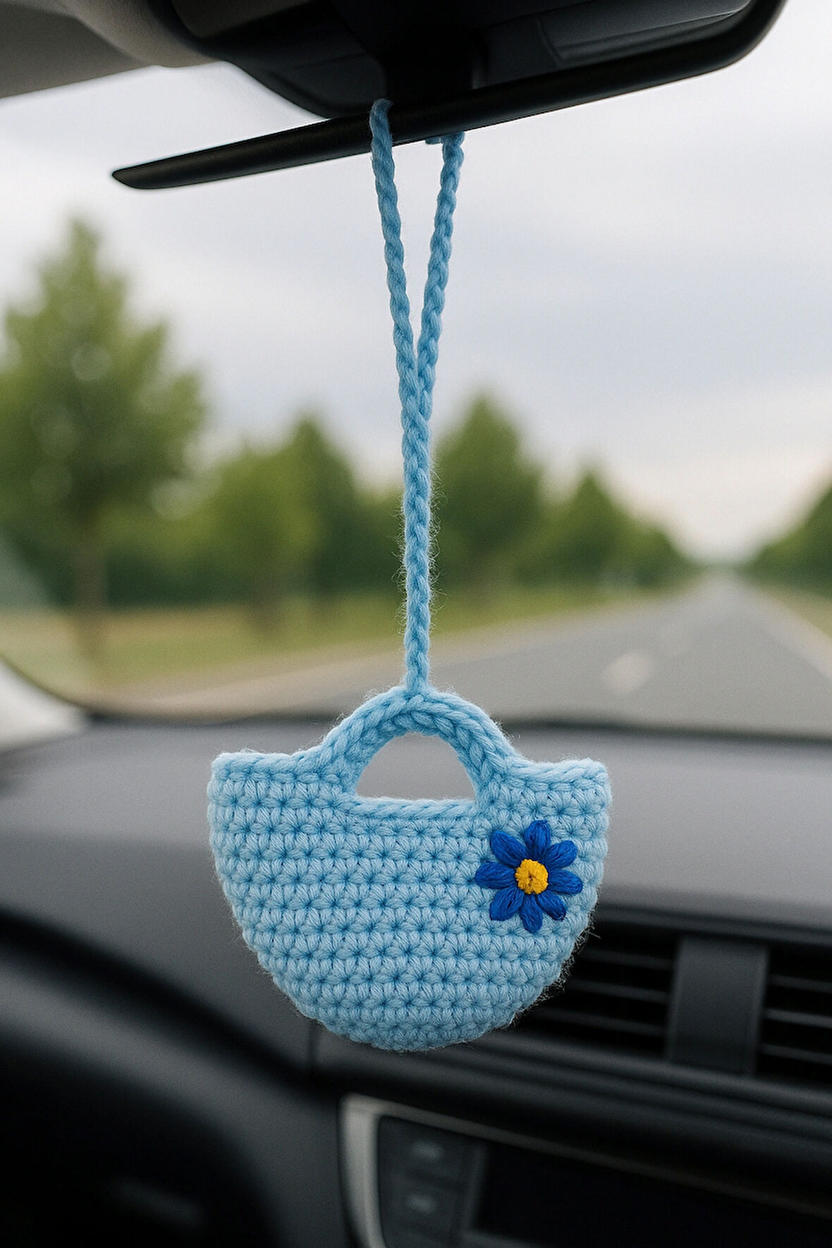 Amigurumi Araba Dikiz Aynası Süsü & Anahtarlık & Çanta Askısı - El Örgüsü