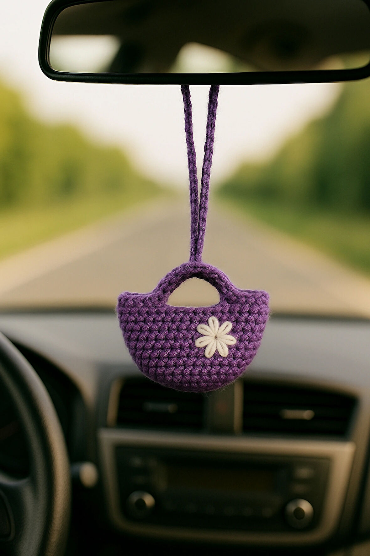 Amigurumi Araba Dikiz Aynası Süsü & Anahtarlık & Çanta Askısı - El Örgüsü