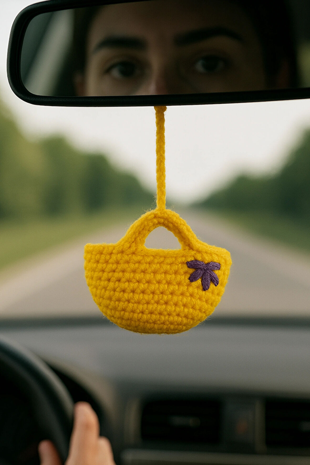 Amigurumi Araba Dikiz Aynası Süsü & Anahtarlık & Çanta Askısı - El Örgüsü