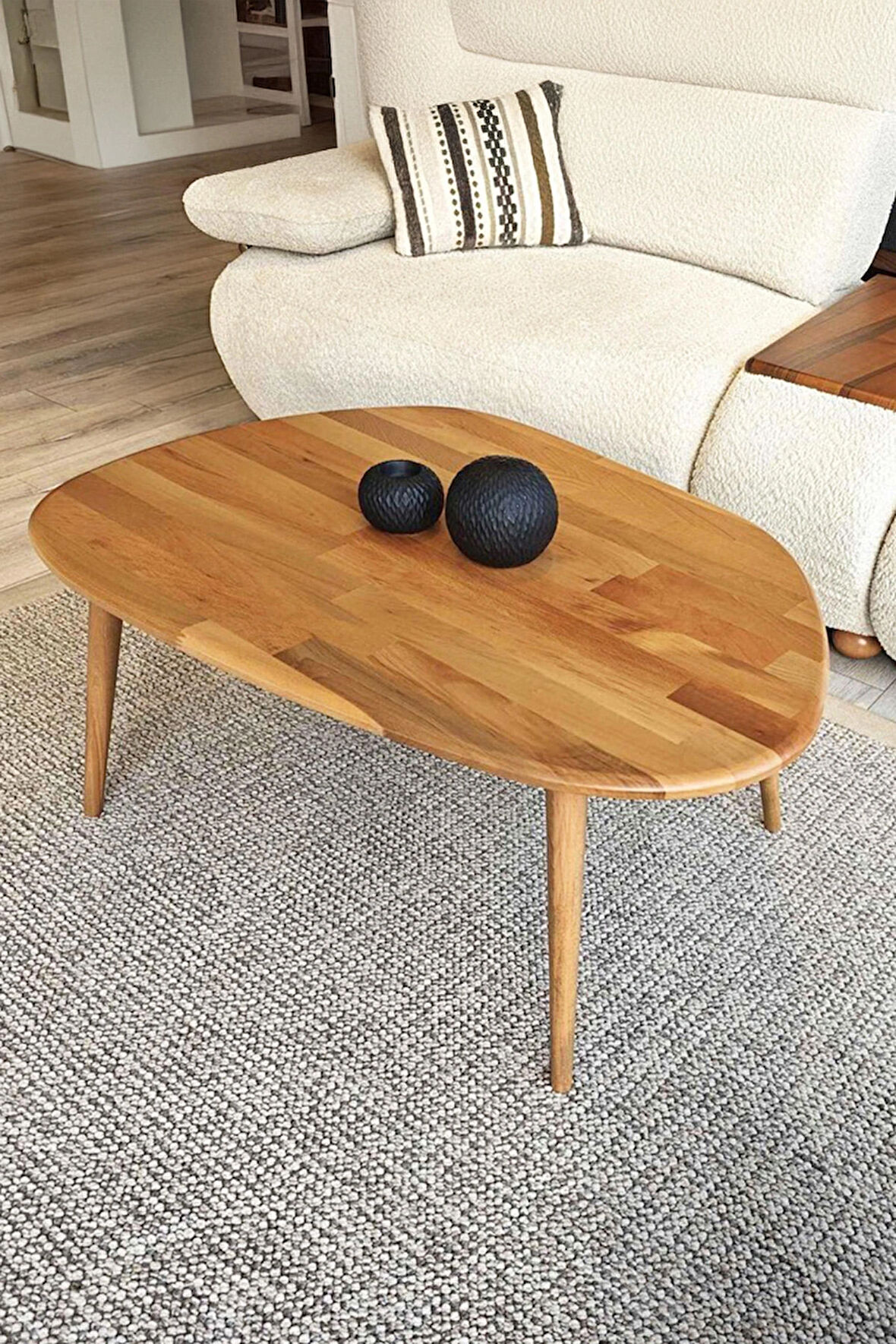 Fawdecor Amorphous Orta sehpa ve 3'lü Zigon Sehpa seti Naturel