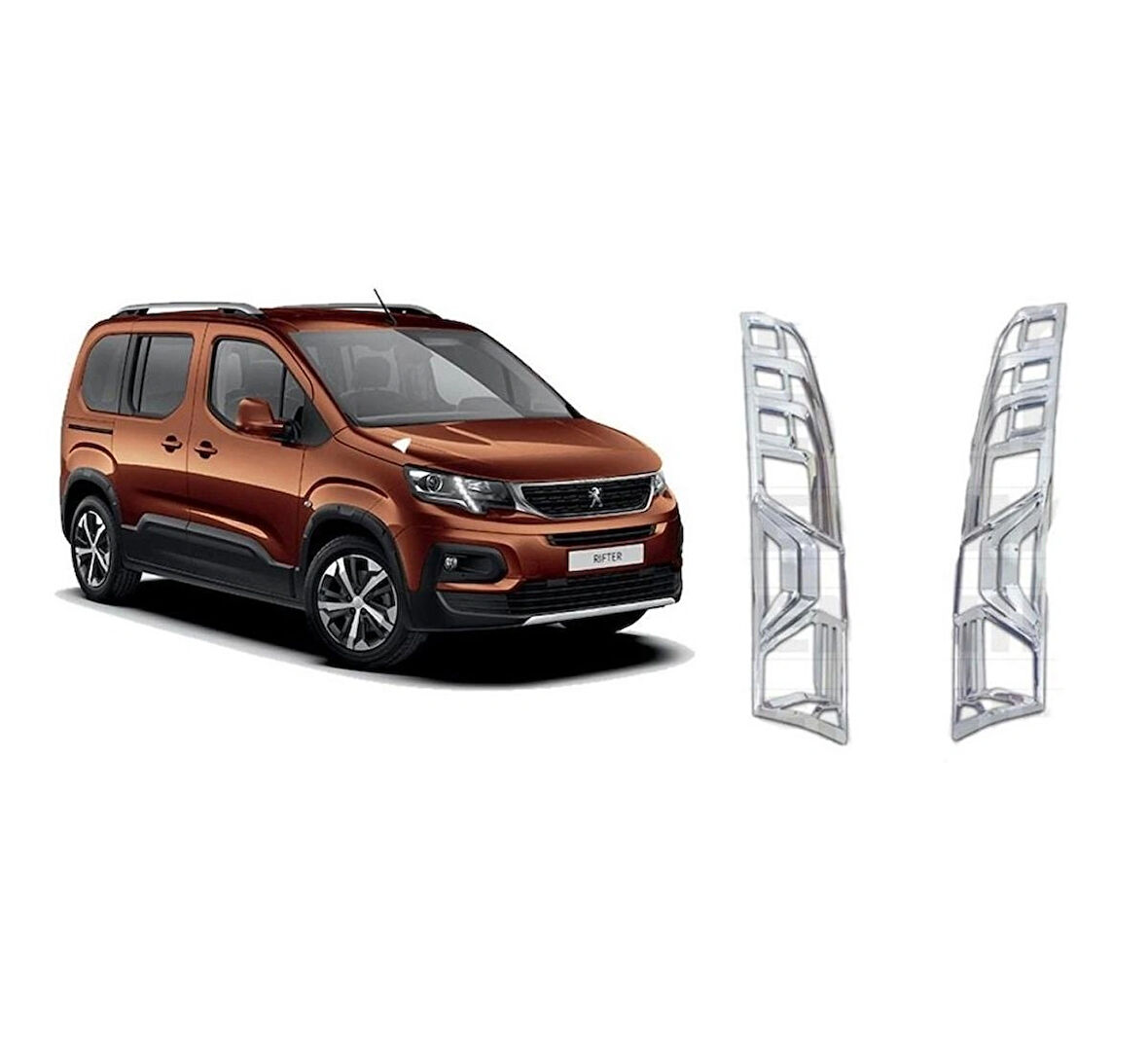 Peugeot Rifter 2019- Krom Stop Çerçevesi 
