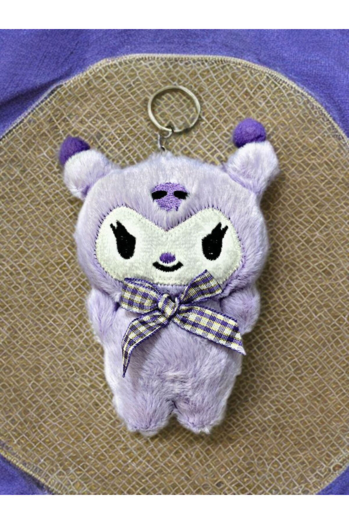 Peluş Kuromi Anahtarlık & Çanta Süsü. 10-12 cm.Sevimli mi sevimli.