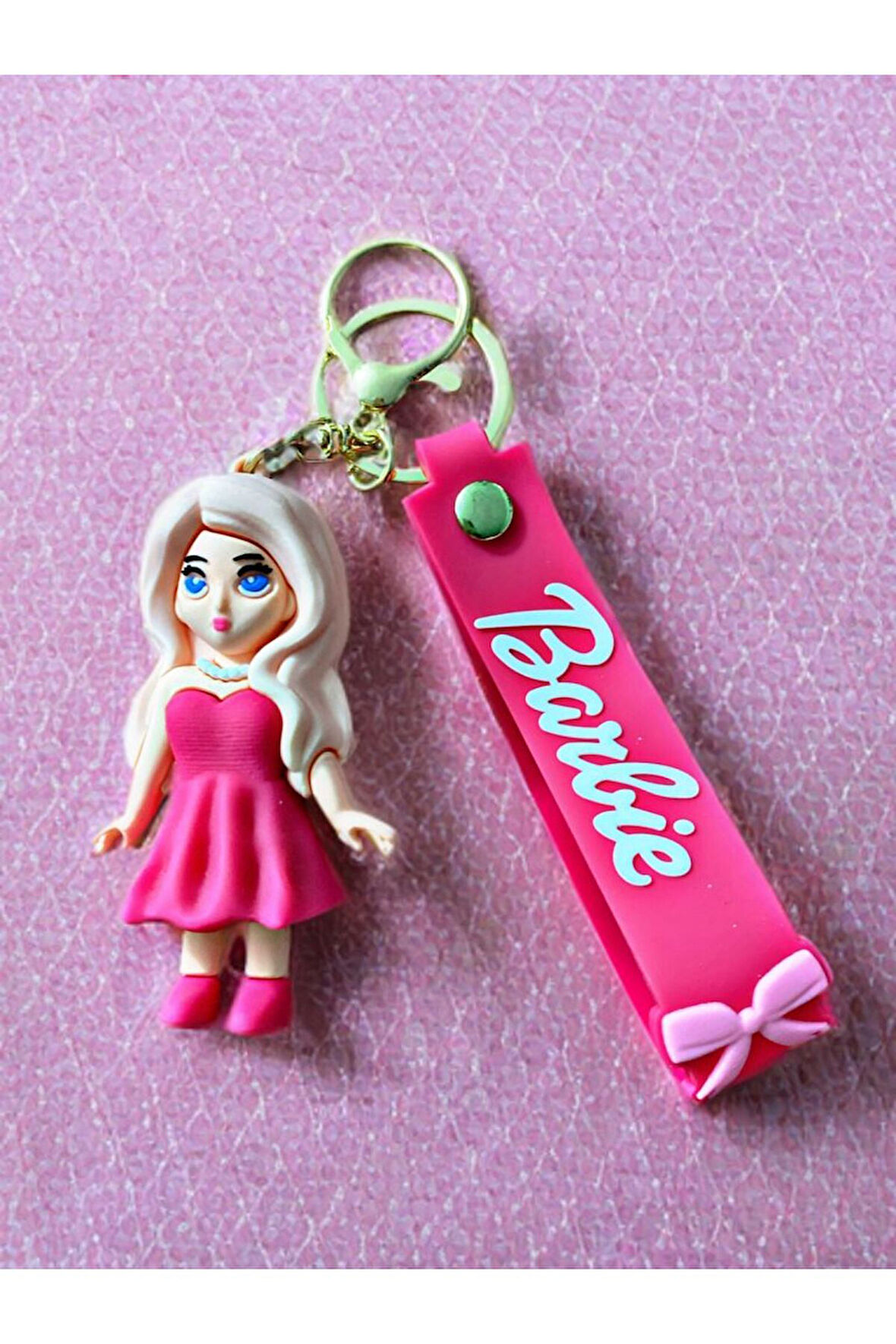 Barbie Temalı Büyük Silikon Anahtarlık. 8,5 cm.