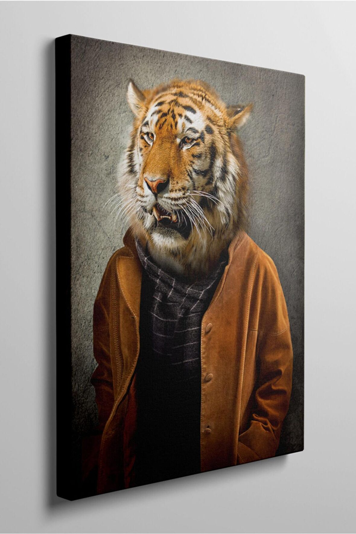 Kaplan Temalı İnsan Kıyafetli Kavram Değişimi Soyut Yüksek Kaliteli Kanvas Tablo Canvas Tablo