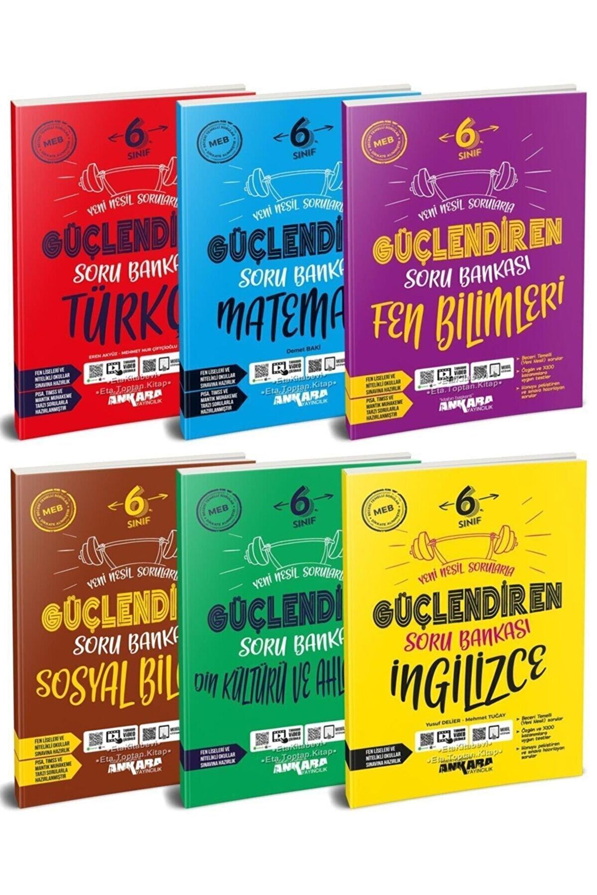 6. Sınıf Güçlendiren Branş Soru Bankası Tam Set 6 Kitap