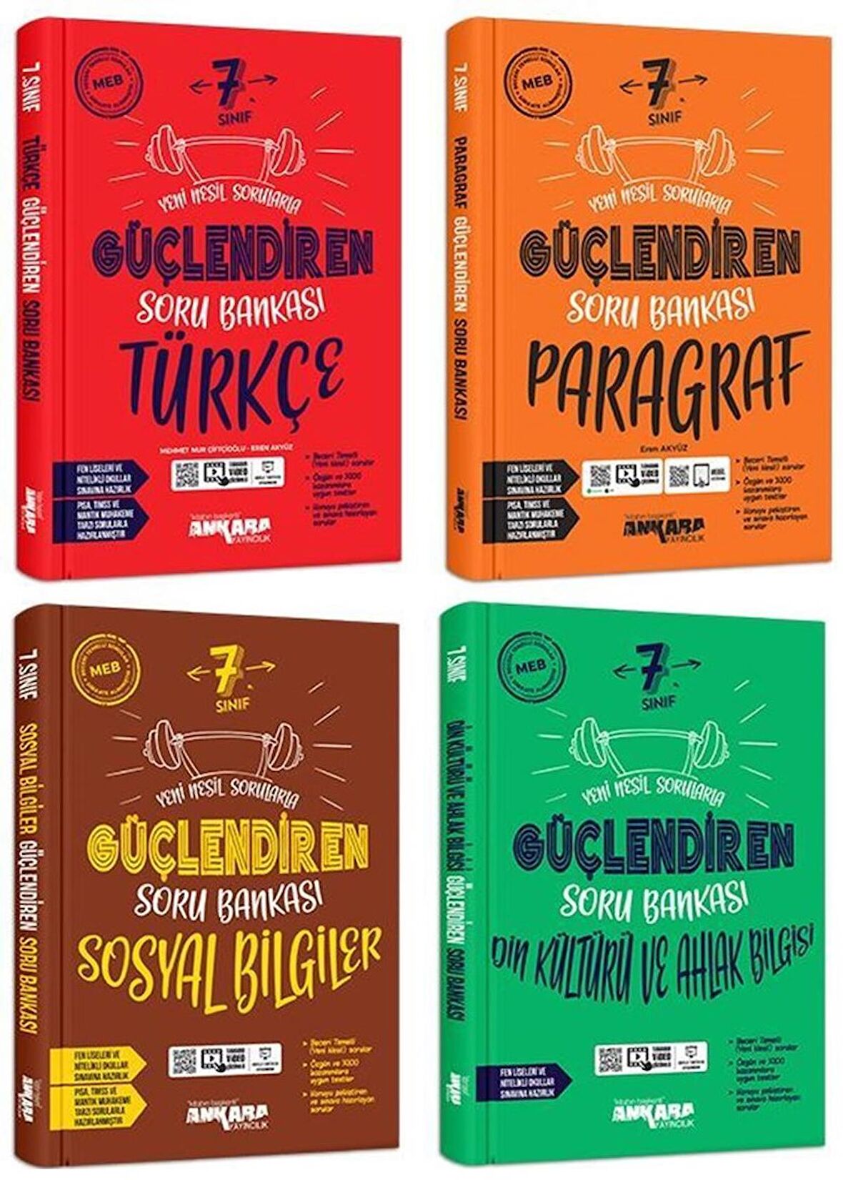 Ankara 7. Sınıf Sosyal + Türkçe + Din + Paragraf Soru Seti 4 Kitap 2023