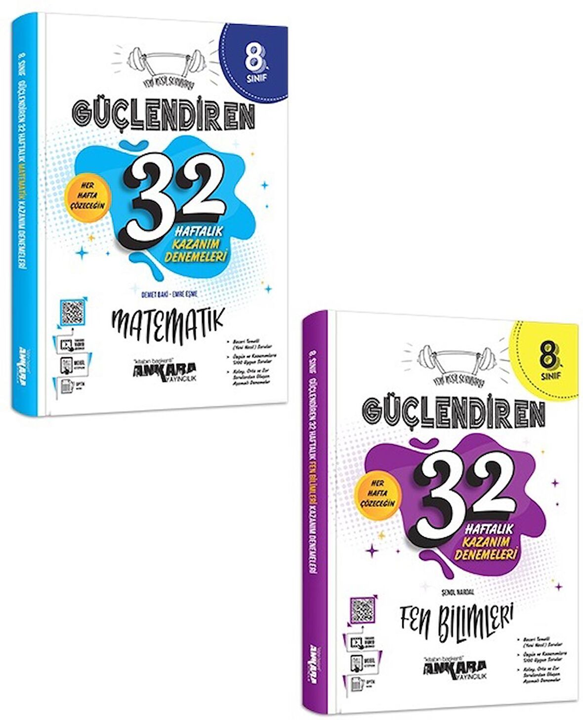 Ankara 8. Sınıf Matematik + Fen Bilimleri Güçlendiren 32 Haftalık Deneme Seti 2023