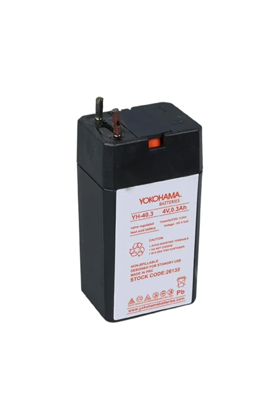 Yokohama YH-40.3 4 Volt - 0.3 Amper Akü (25.5x19.5x48 mm)