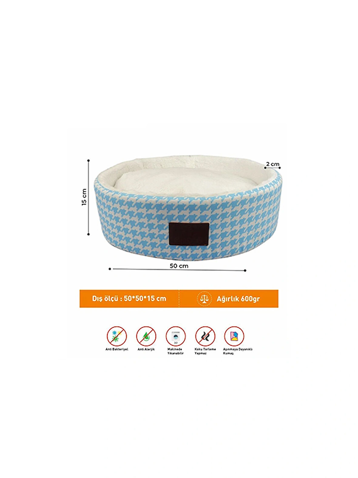 Anti Bakteriyel Yıkanabilir Koku Tutmaz Kedi Köpek Yatağı