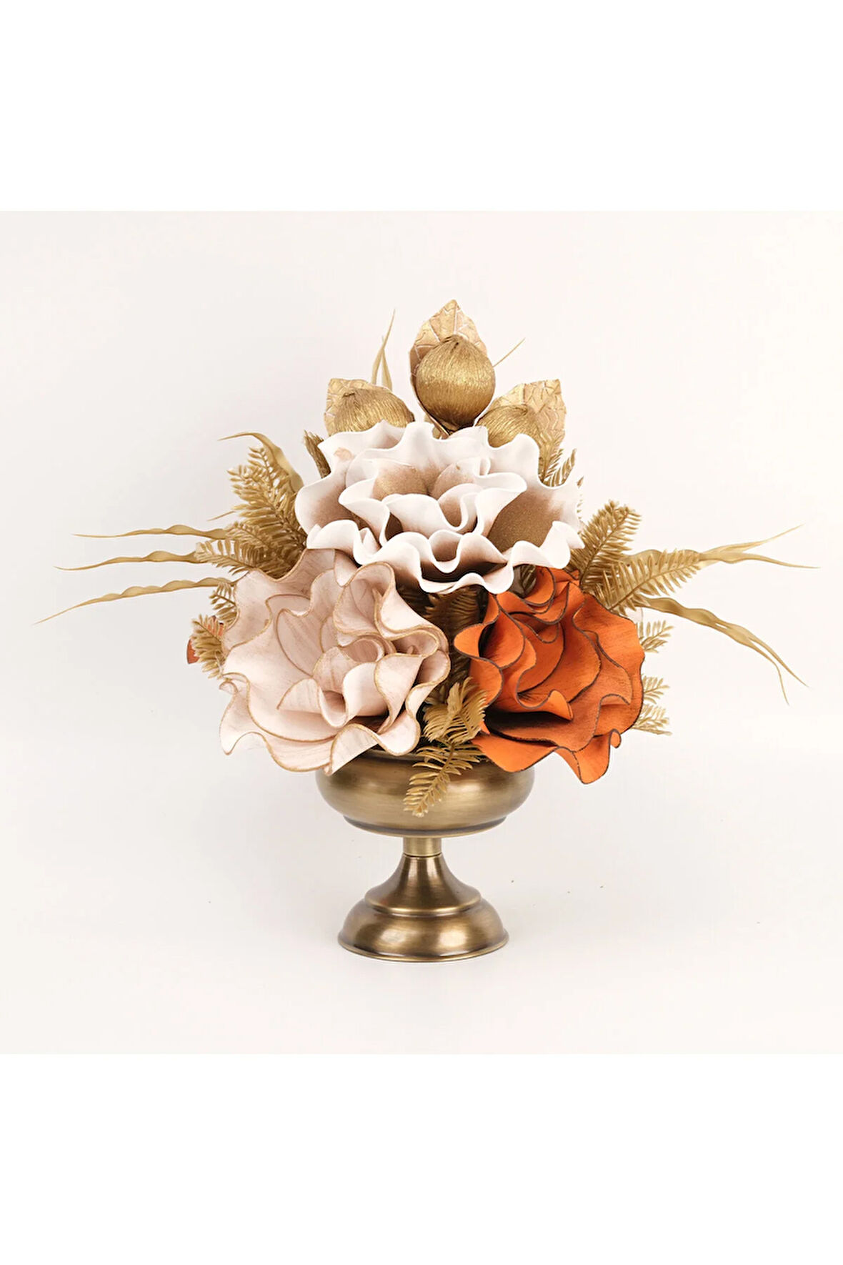 Yapay Çiçekli Antik Küçük Ayak Vazo No:8