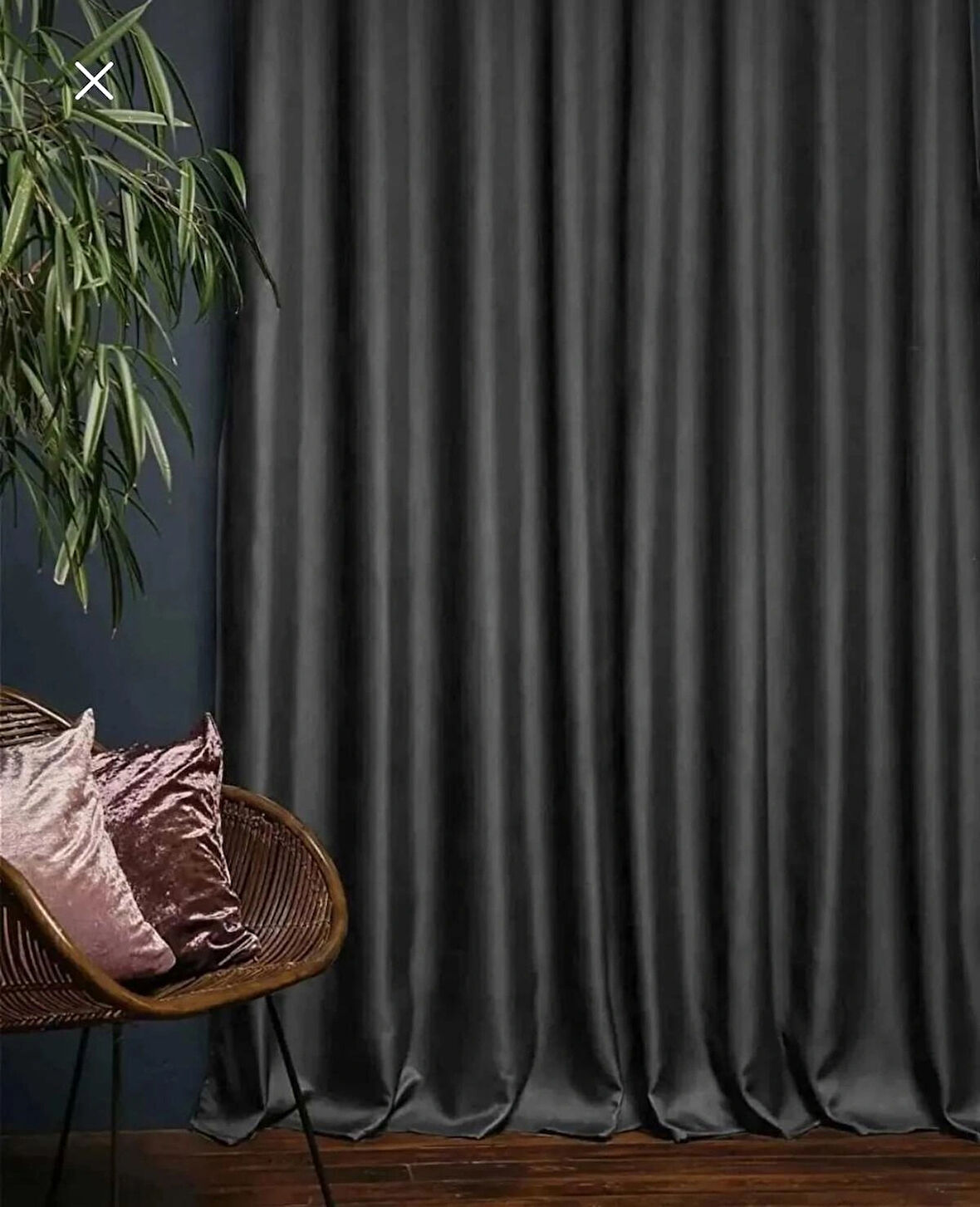 NİSH PERDE Blackout Karartma Güneşlik KOYU GRİ ANTRASİT PİLESİZ (%85-100 Oranında Karartma Sağlar )