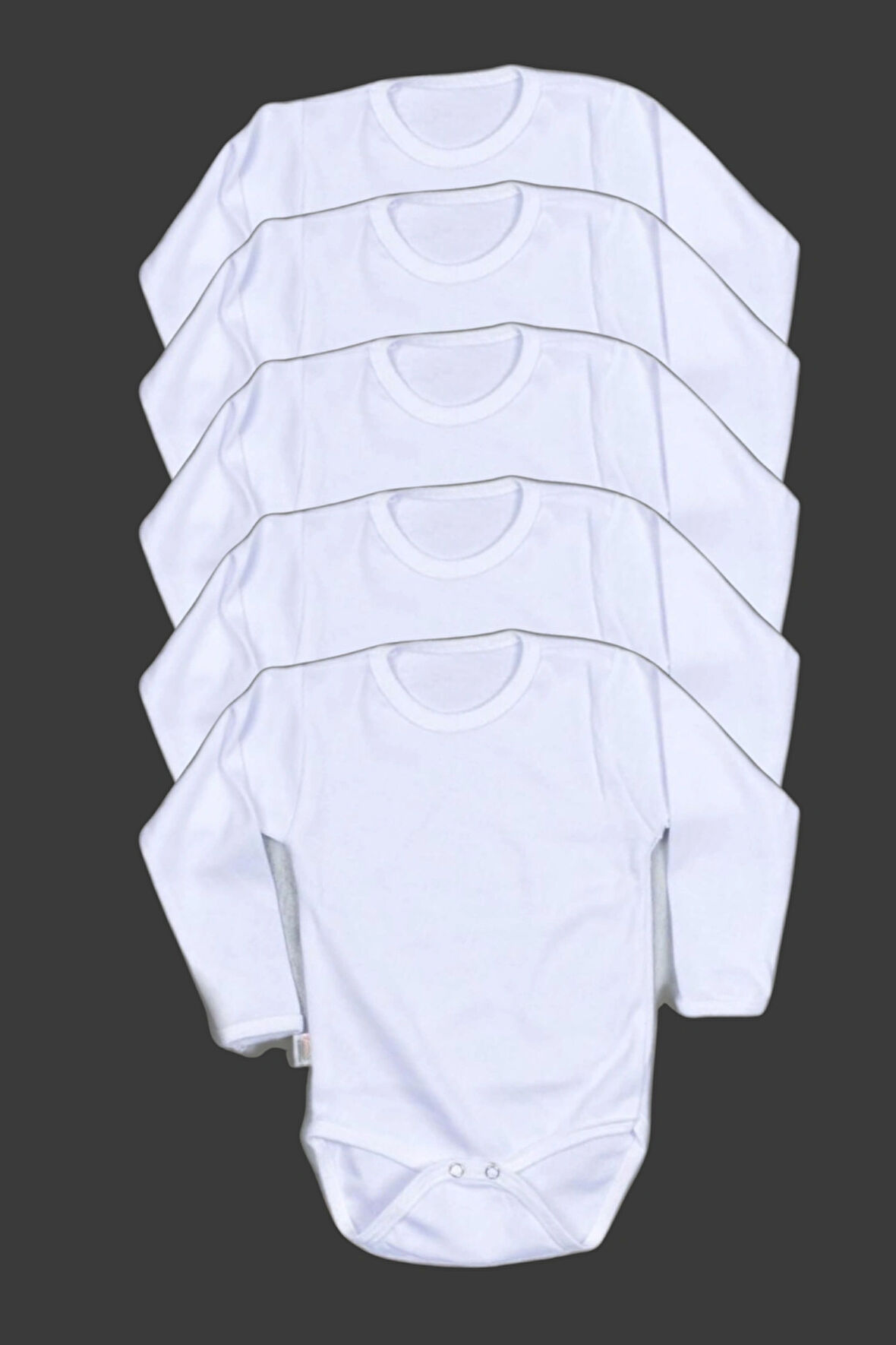  %100 Pamuk Organi̇k Uzun Kollu Bebek Zibin 5'li̇ Paket