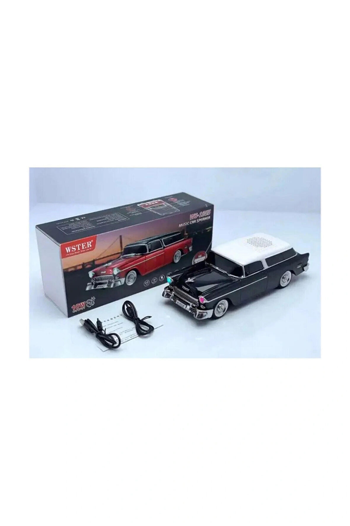 ARELL TEKNOLOJİ Chevrolet WS-1955BT Belair 1955 Model Araba TF USB FM AUX Handsfree Işıklı Bluetooth Hoparlör