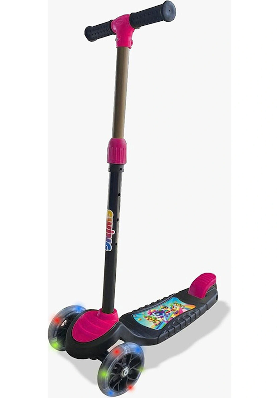 ARELL TEKNOLOJİ Swing Işıklı 3 Tekerlekli Scooter Pembe