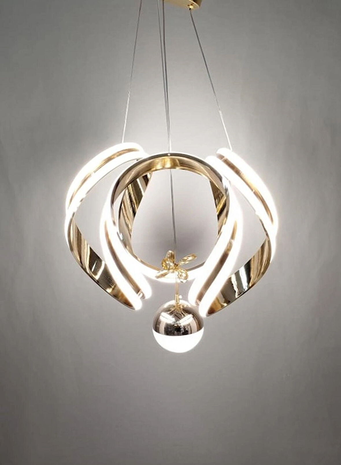 Çift Şeritli Modern LED Avize