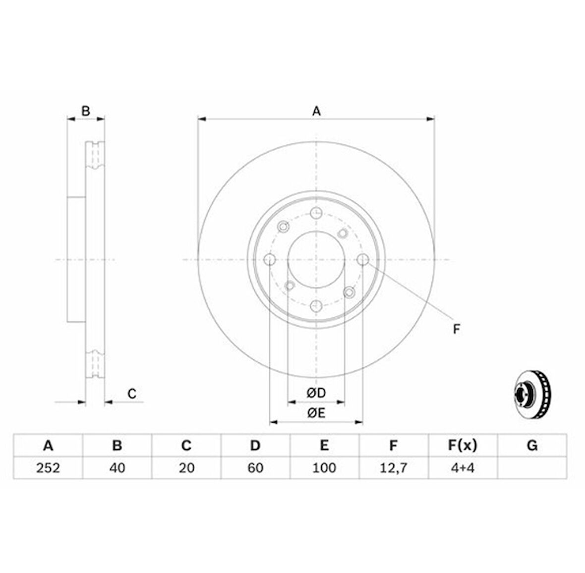 Opel Agila Suzuki Swift III Ön Fren Diski, 2008 Sonrası