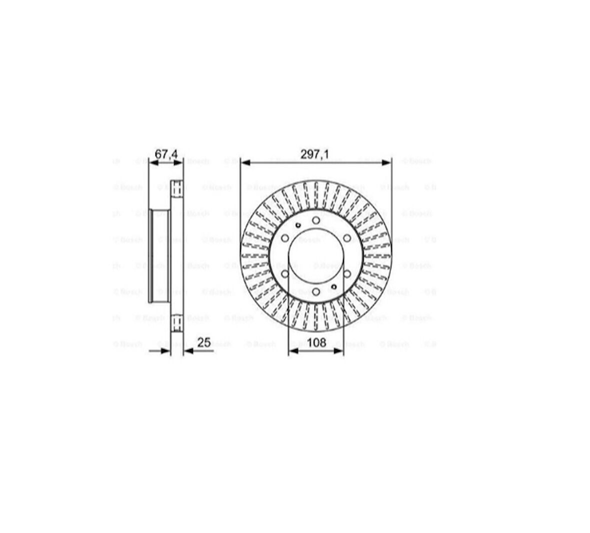 Toyota Hilux Vigo 2005-2015 Ön Fren Diski Havalı - 297 mm