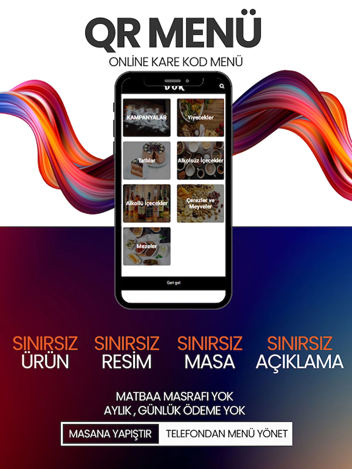 Qr Dijital MENÜ Online Menü kafe Lokanta Restoran Oteller Kare Kod Menü Yazılımı