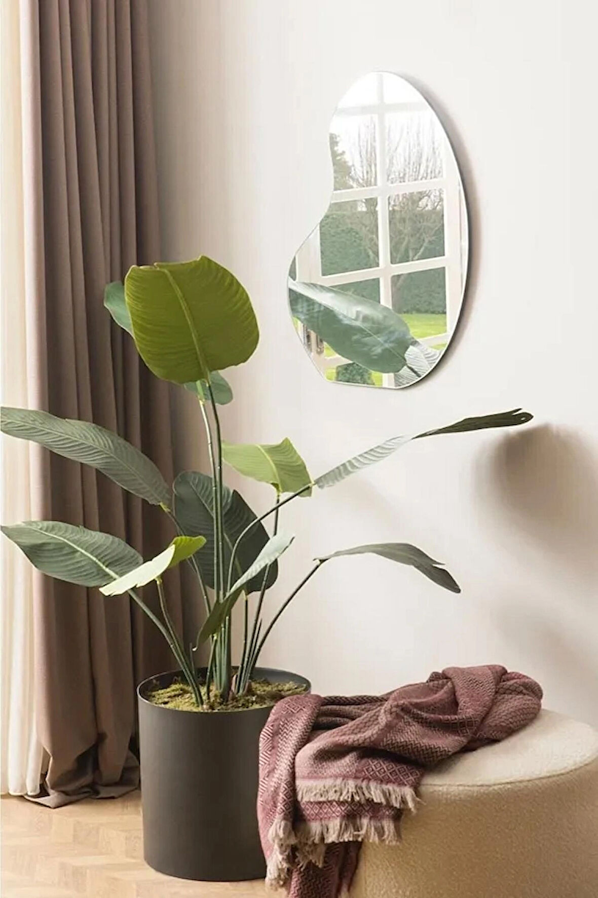 Fawdecor Armut Model Dekoratif Duvar Aynası, Modern Eşsiz Ayna, Tam Boy Ayna, Modern Ev Aynası