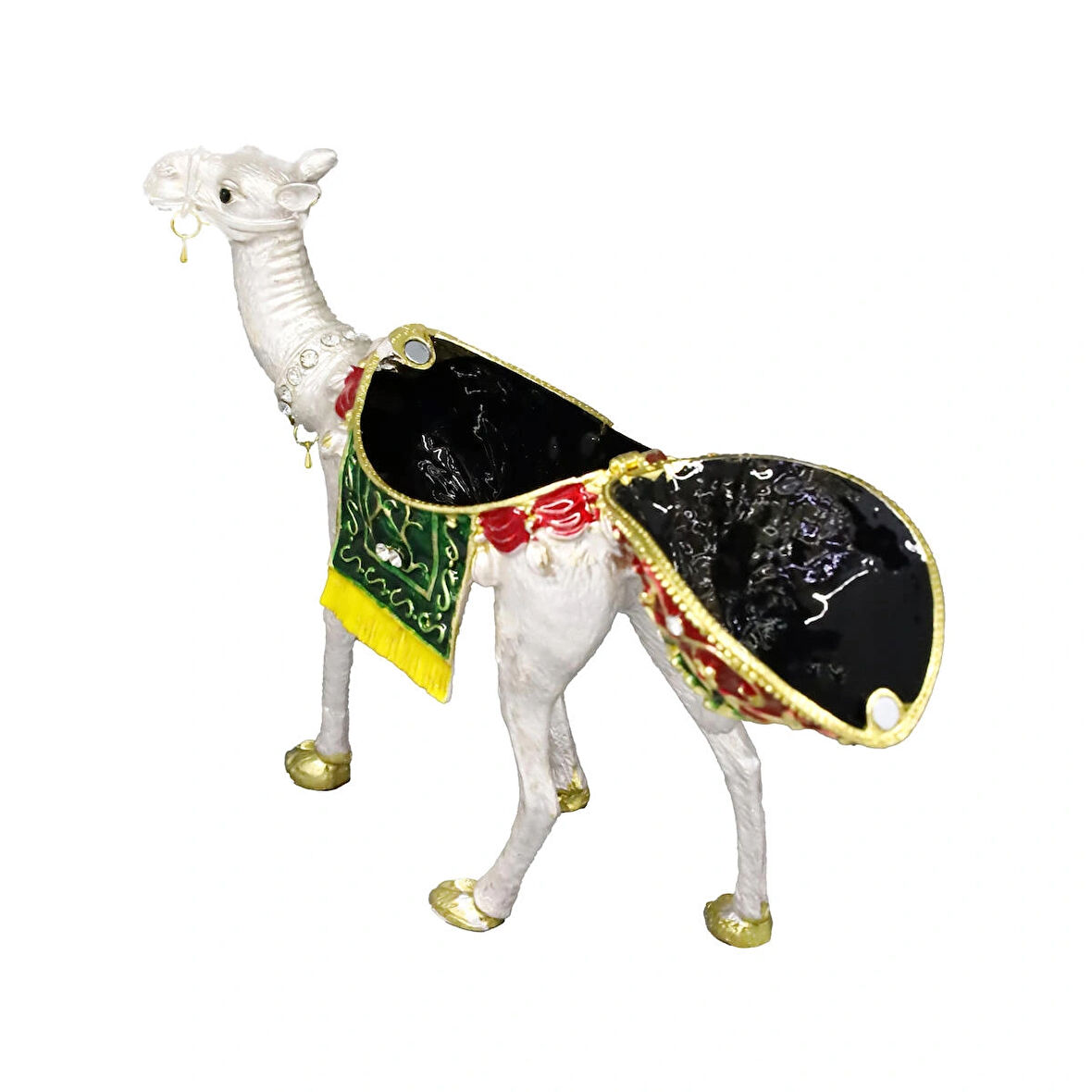Kristal Taş İşlemeli Metal Deve | Benzersiz Hediyelik Biblo