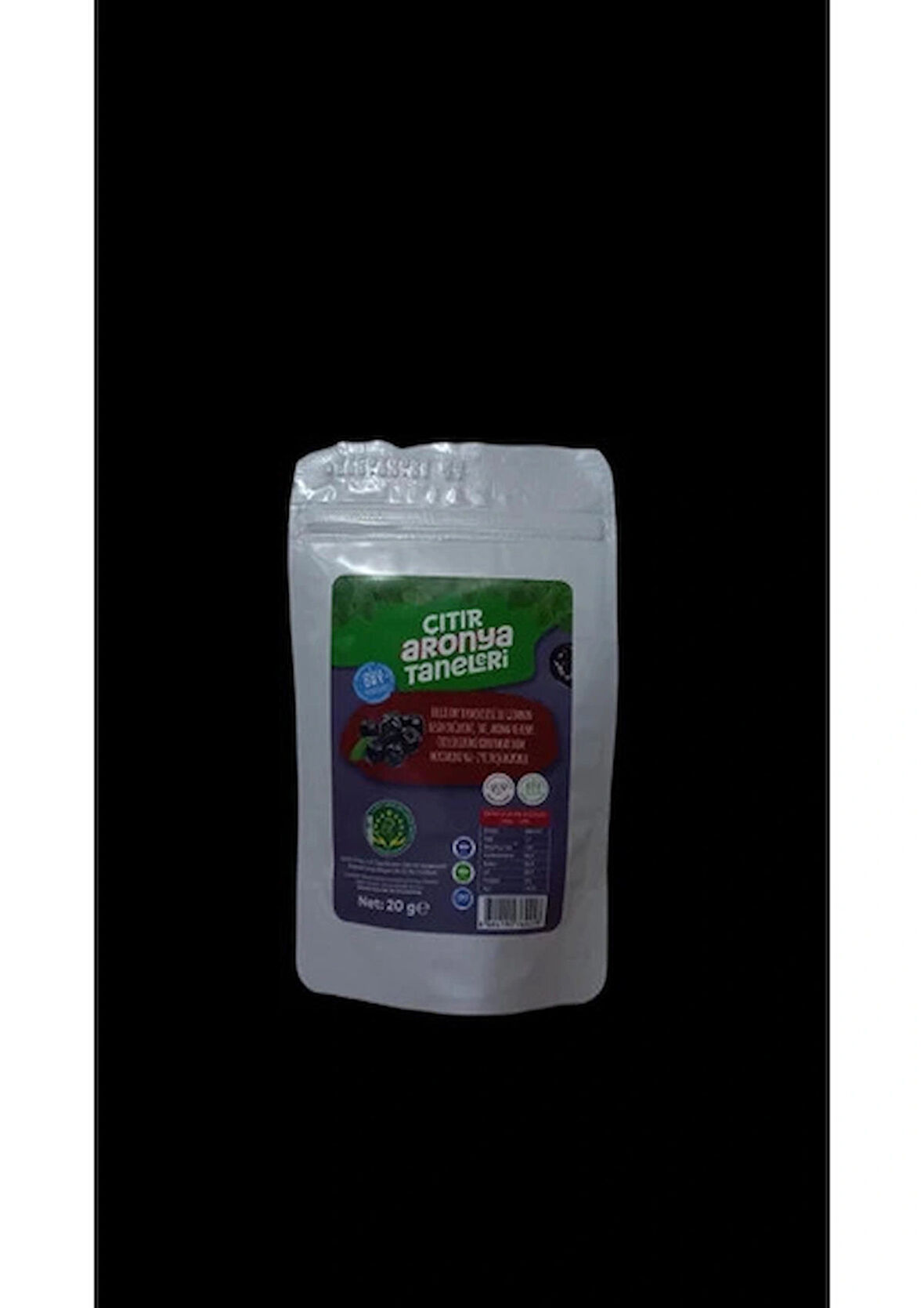 Dondurularak Kurutulmuş Çıtır Aronya Taneleri 20 Gr