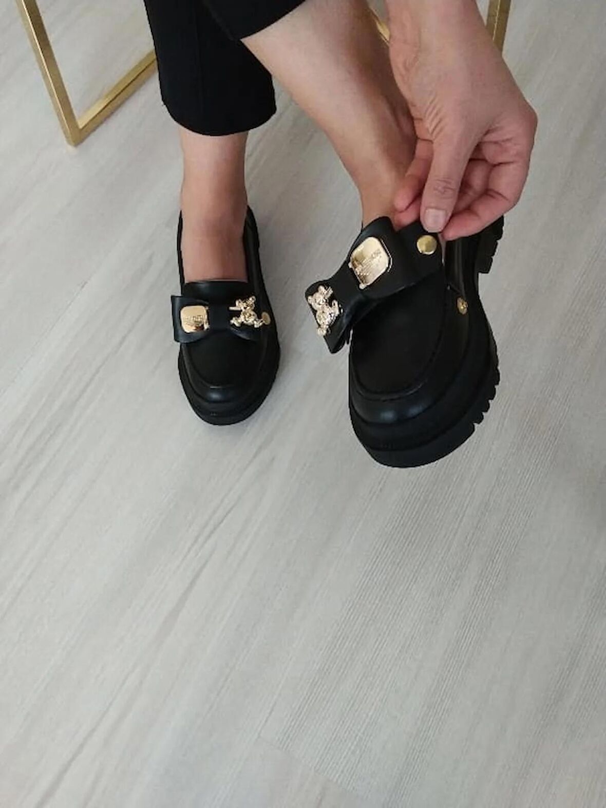 Ortopedik Taban Teddy Motifli Loafer Oxford Ayakkabı