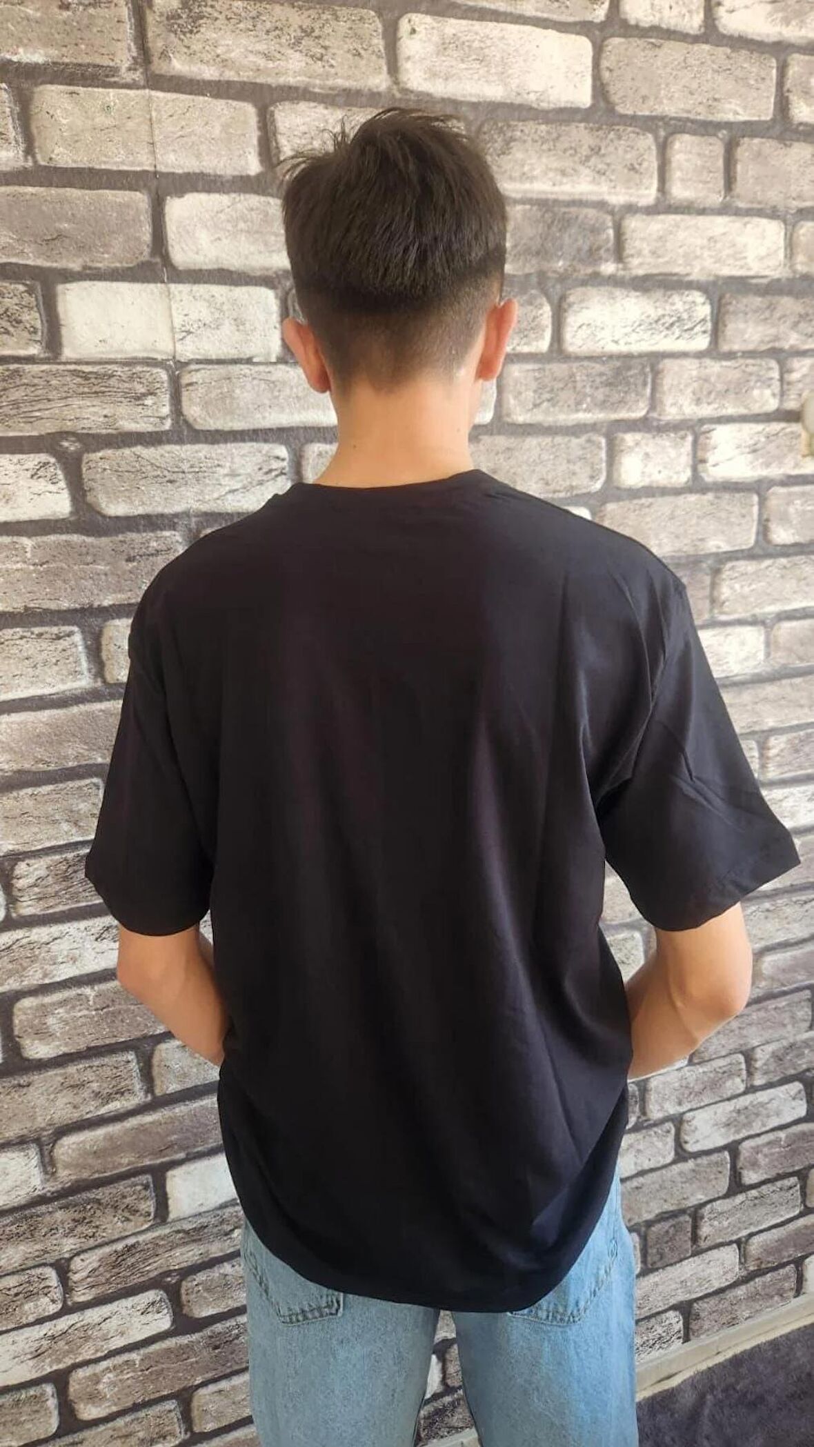  Oversize Erkek Kadın Tişört SİYAH1