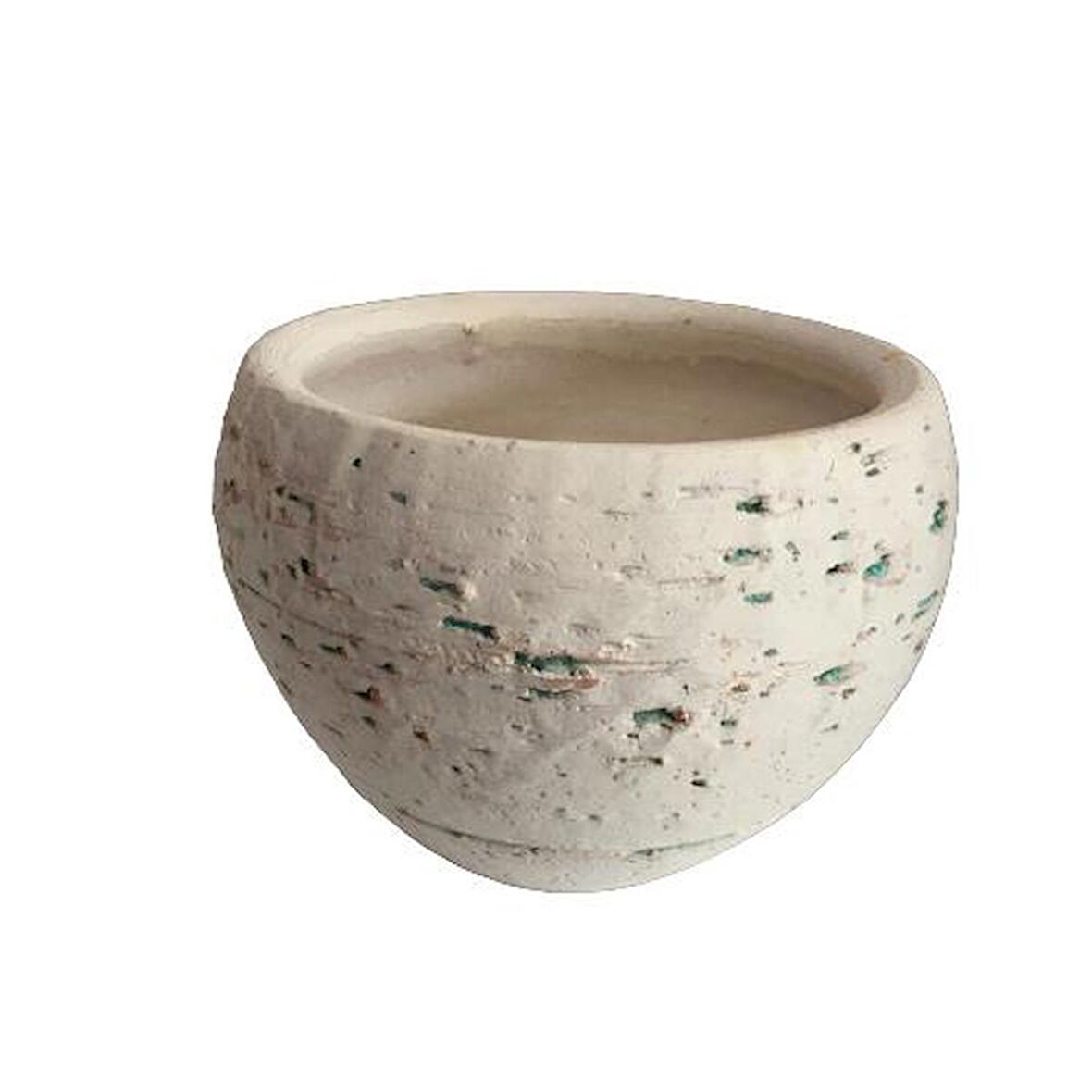 Antik Görünümlü Eskitme Toprak Saksı 10 cm x 12 cm