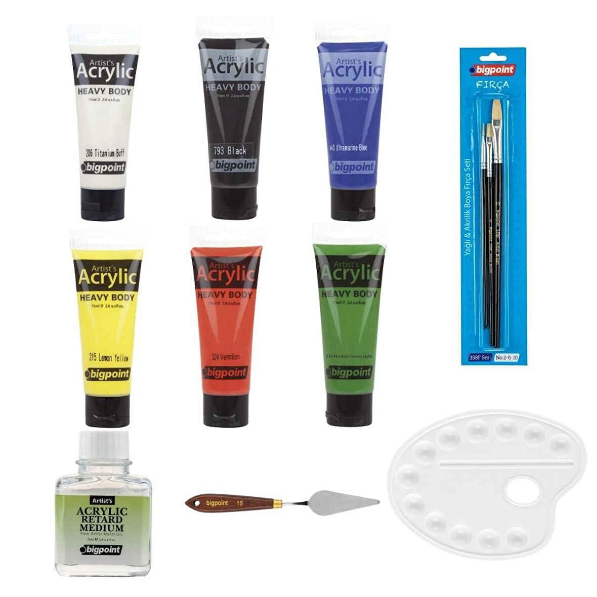 Bigpoint Heavy Body Artist's Akrililik Boya 75ml Profesyonel Set