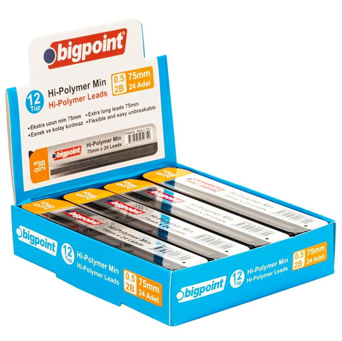 Bigpoint Kalem Ucu 0.5mm HB 75mm 24'lü Tüp - 12 Adet