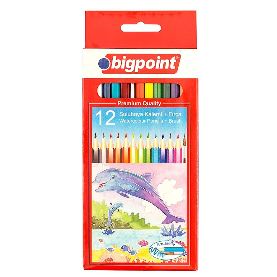 Bigpoint Premium Aquarelle Sulu Boya Kalemi 12 Renk + Fırçalı
