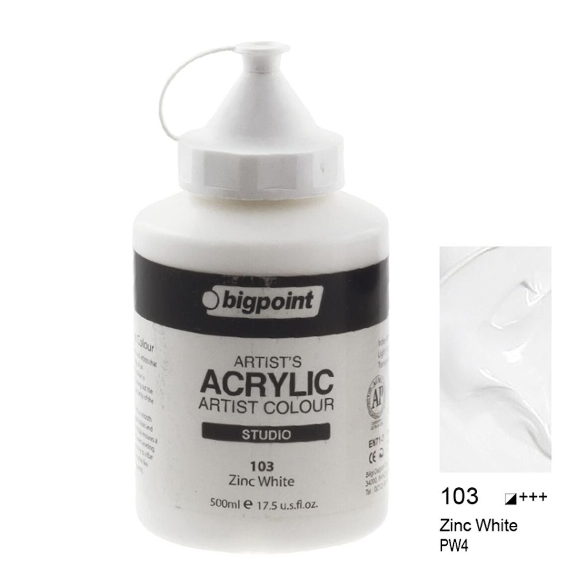Bigpoint Artist's Studio Akrilik Boya Heavy Body 500ml Zinc White 103