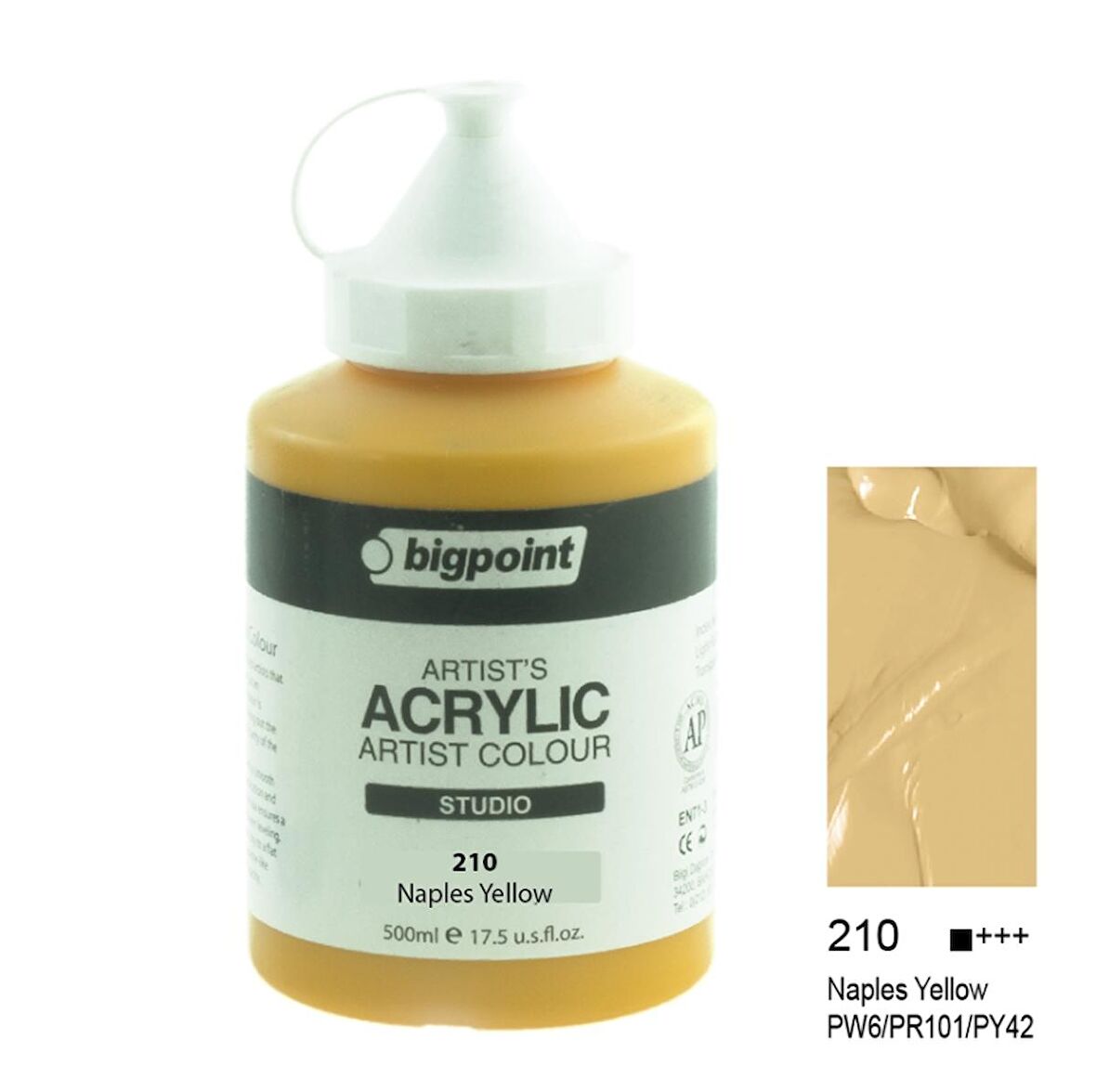 Bigpoint Artist's Studio Akrilik Boya Heavy Body 500ml Naples Yellow 210