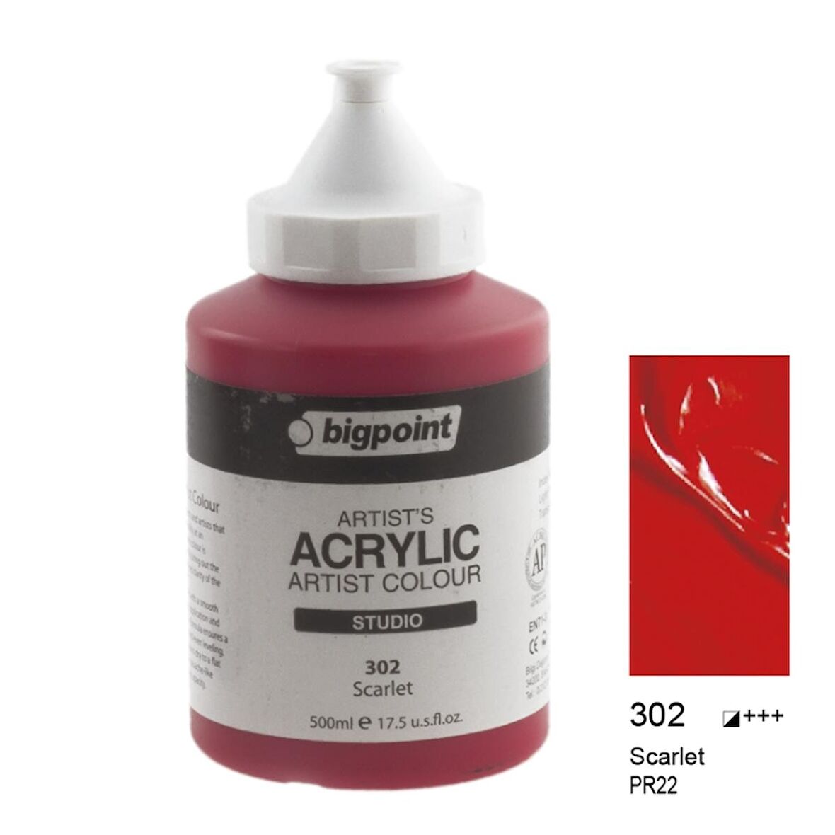 Bigpoint Artist's Studio Akrilik Boya Heavy Body 500ml Scarlet 302