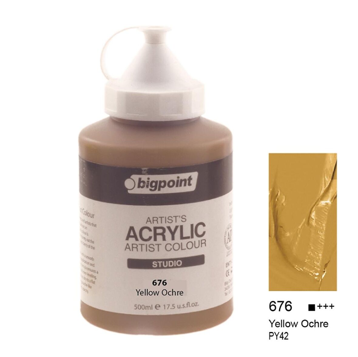 Bigpoint Artist's Studio Akrilik Boya Heavy Body 500ml Yellow Ochre 676
