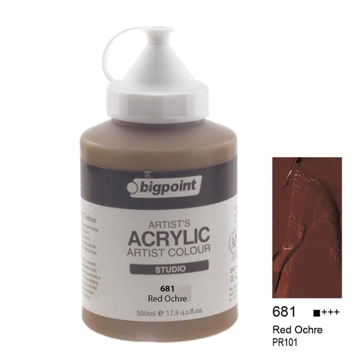 Bigpoint Artist's Studio Akrilik Boya Heavy Body 500ml Red Ochre 681