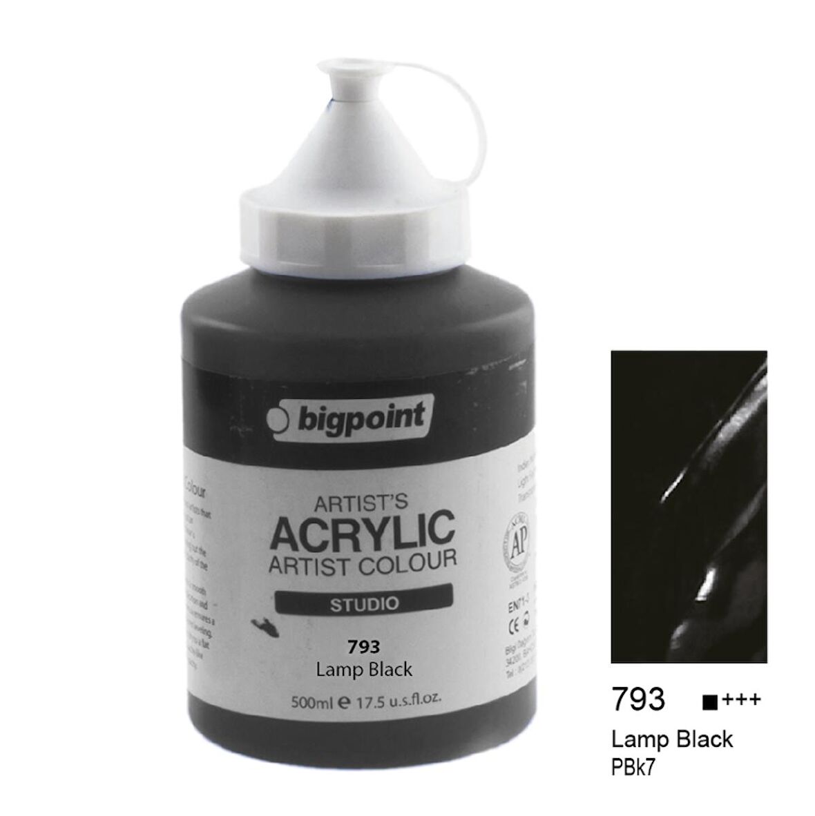 Bigpoint Artist's Studio Akrilik Boya Heavy Body 500ml Lamp Black 793