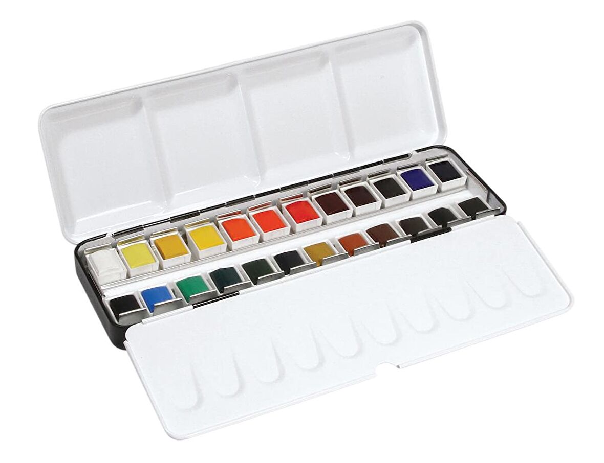 Daler Rowney Aquafine Metal Suluboya Seti 24'lü Yarım Tablet