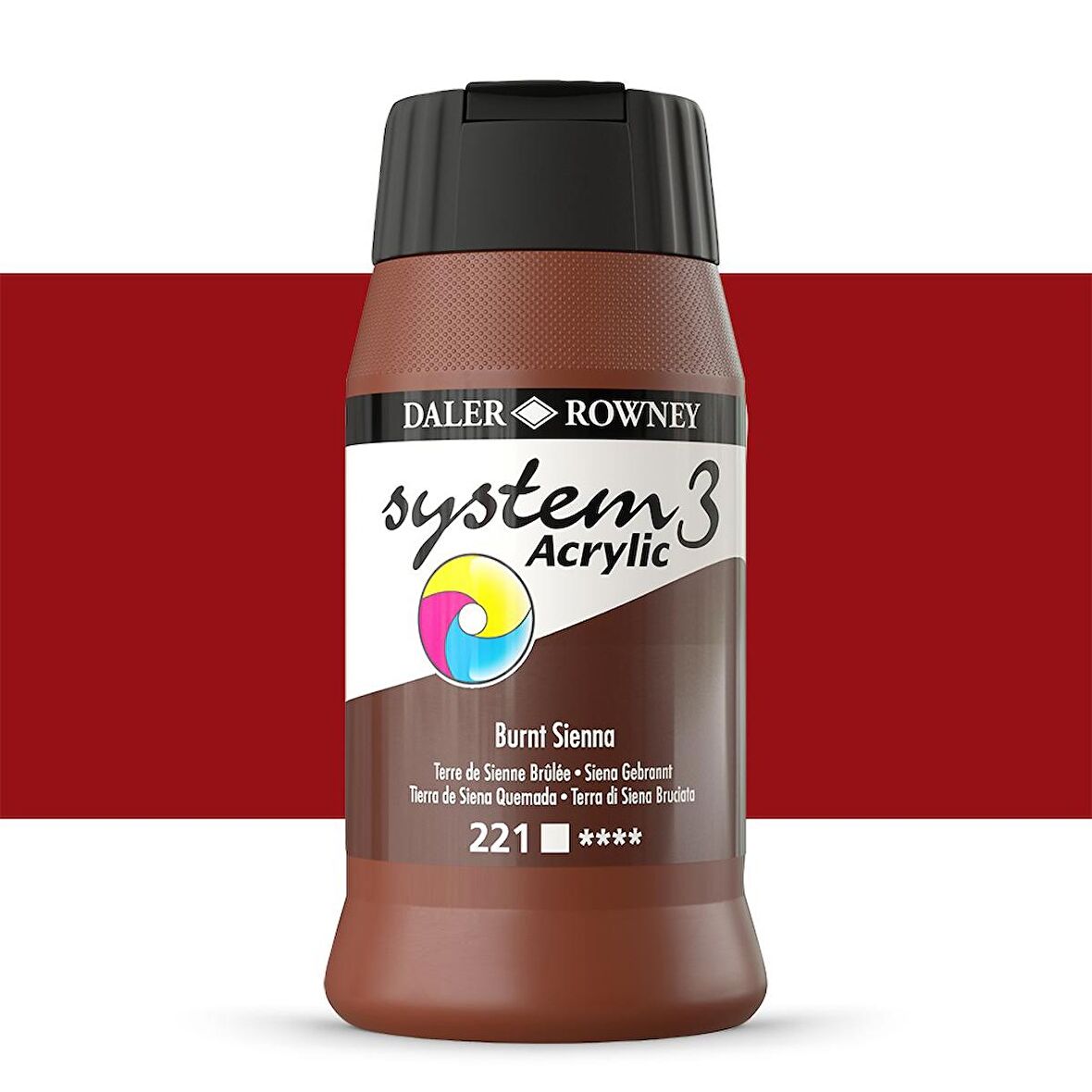 Daler Rowney System 3 Akrilik Boya 500ml 221 Burnt Sienna