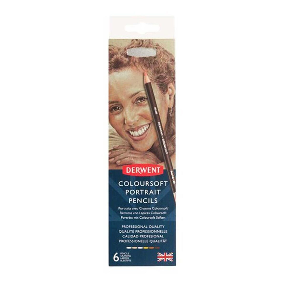 Derwent Coloursoft Skintones 6'lı Teneke Kutu (Yumuşak Kuru Boya Kalemi)