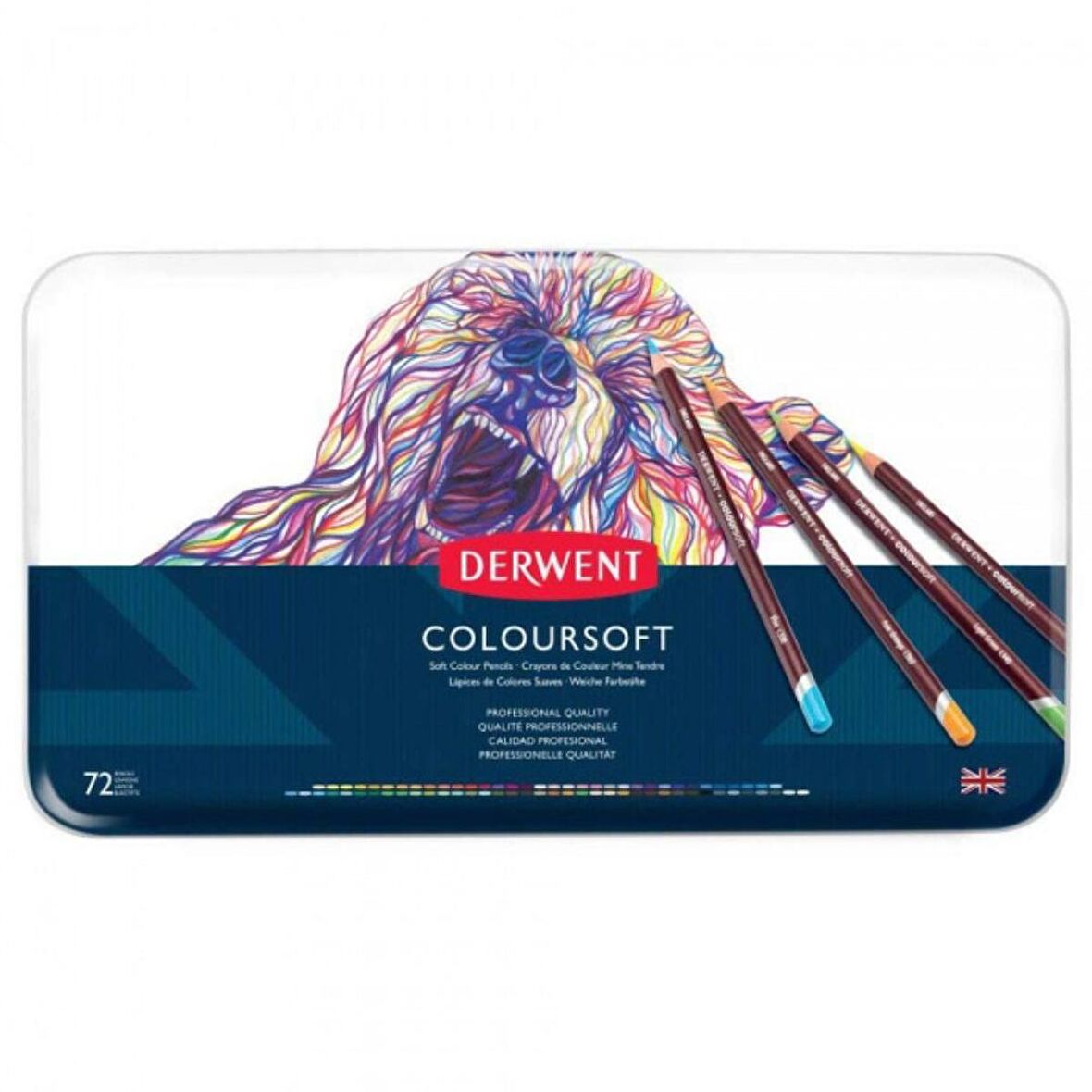 Derwent Coloursoft Pencil 72'li Teneke Kutu (Yumuşak Kuru Boya Kalemi)