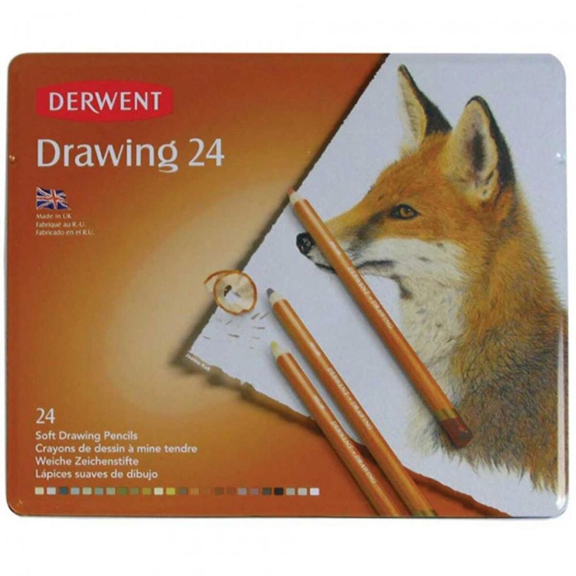 Derwent Drawing Pencil 24'lü Teneke Kutu (Çizim Kalemi)