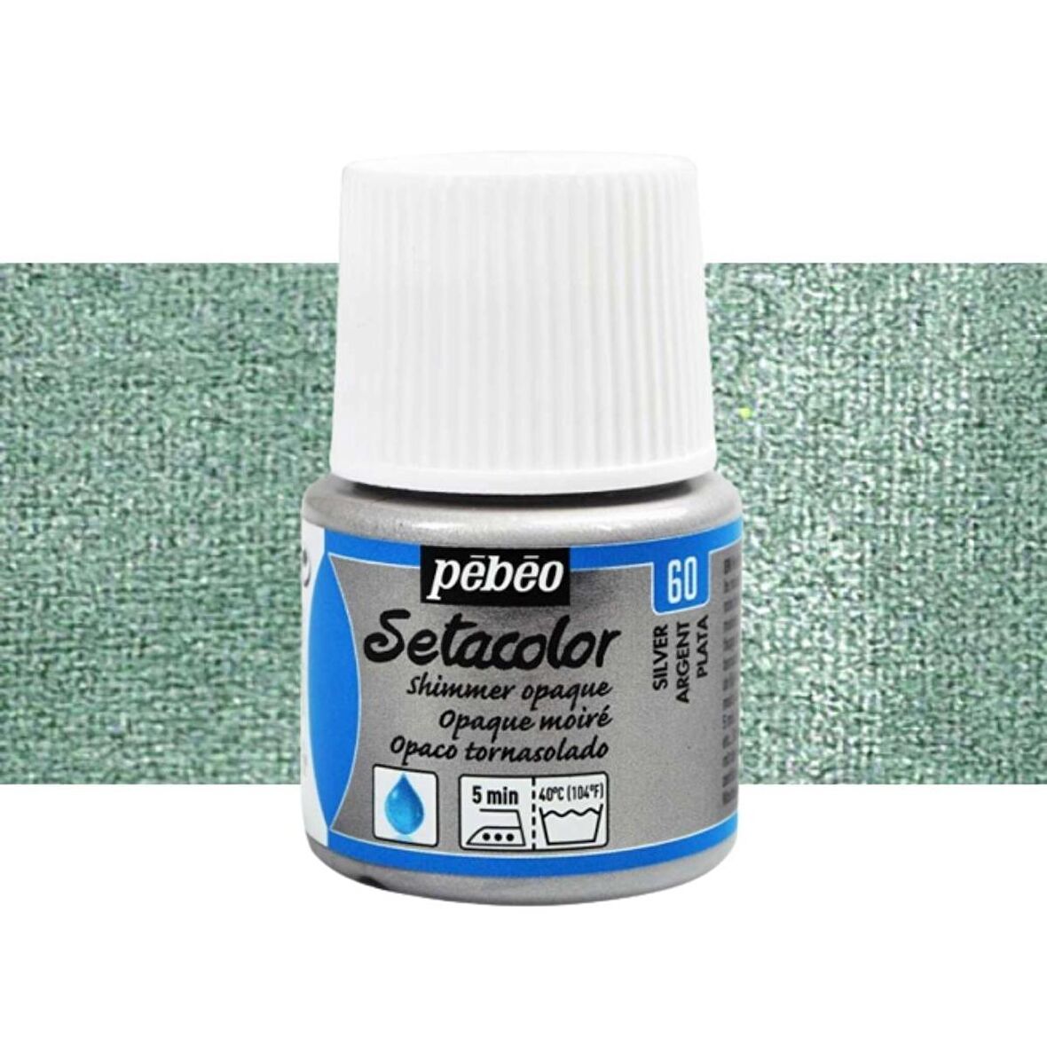 Pebeo Setacolor Shimmer Opaque Kumaş Boyası (Metalik) 45ml Silver 60