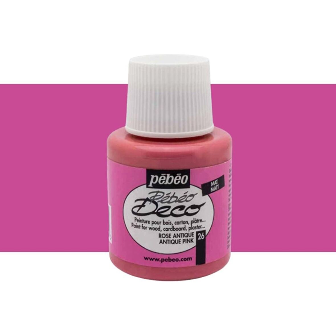 Pebeo Deco Mat Ahşap Boya 110ml Şişe Rose Antique (Antique Pink)