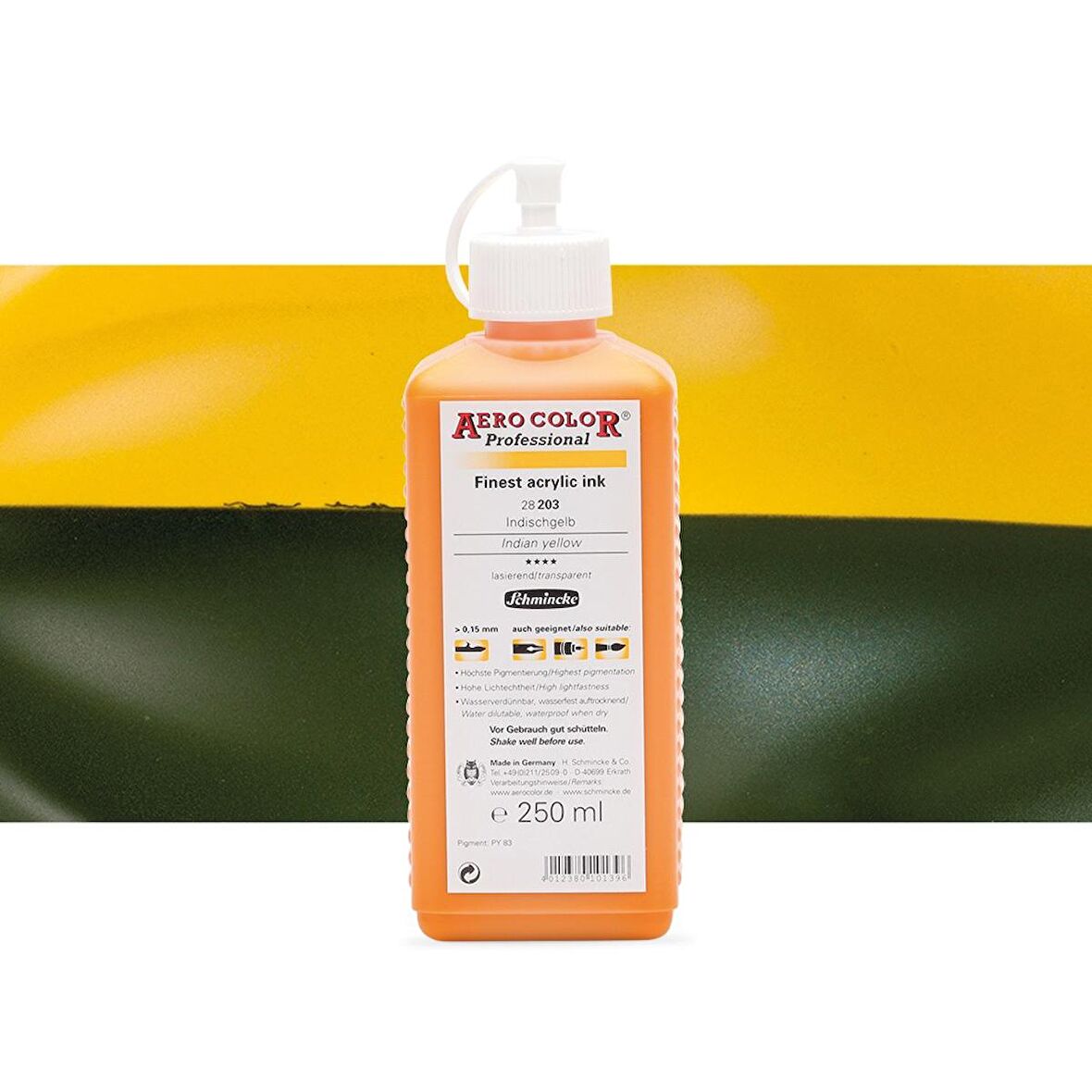 Schmincke Aero Color Professional Finest Akrilik ink. 250ml Indian Yellow 203